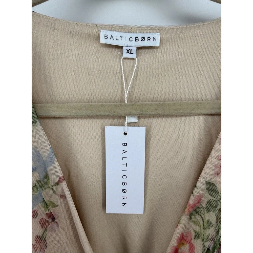 NWT Baltic Born Women's XL Romantic Floral Layla Tulle Maxi Dress Long Sleeve - Picture 5 of 16